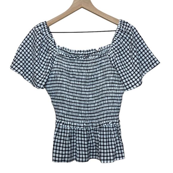 NEW Skies Are Blue Gingham Smocked Blouse Size Small - Picture 2 of 11